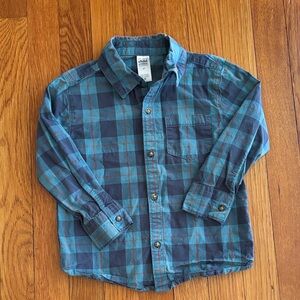 Child of Mine by Carter’s Navy and Teal Plaid Button Down Shirt